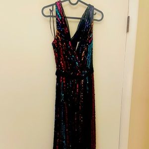 Julia Jordan Size 6 Stripe Sequin Dress.